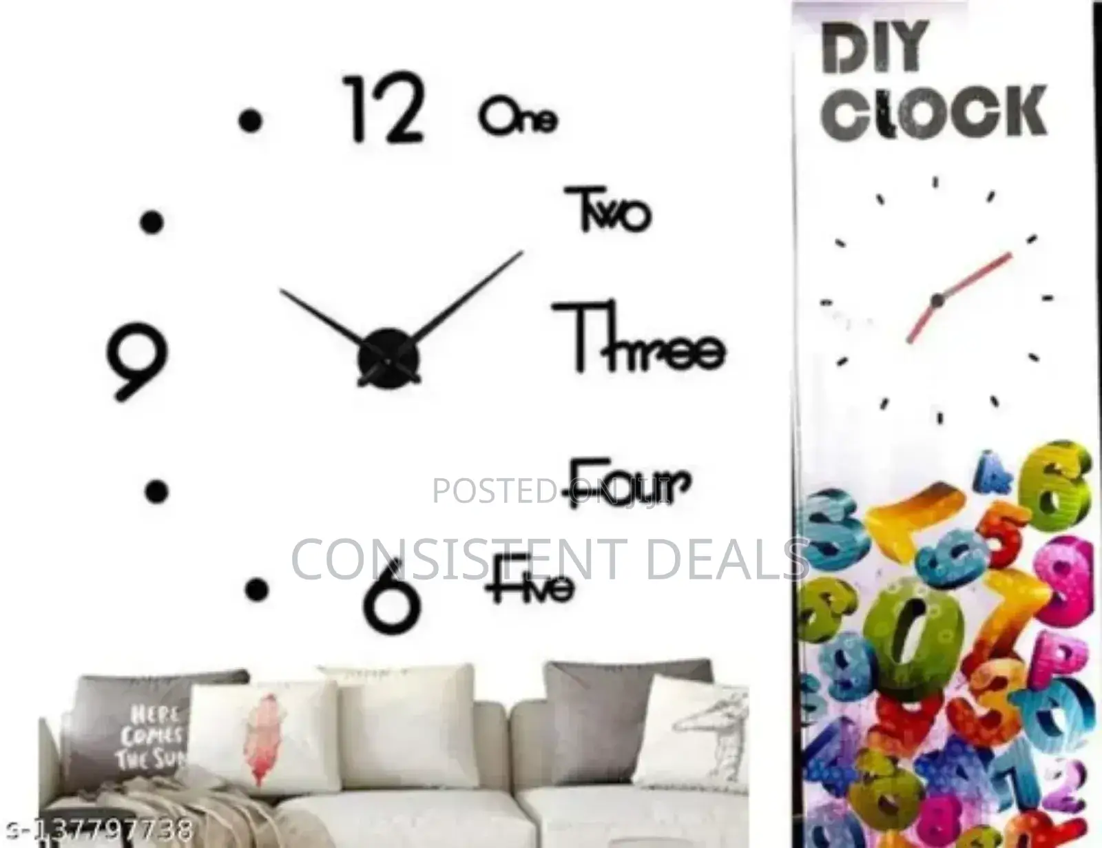 Wall Diy Self Adhesive Clock