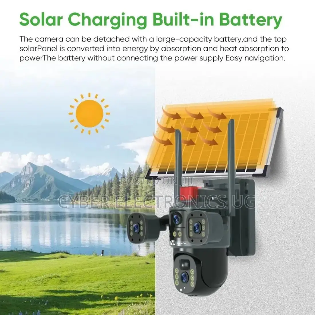 4g Simcard Solar 3 Lens Full Hd CCTV Security Camera