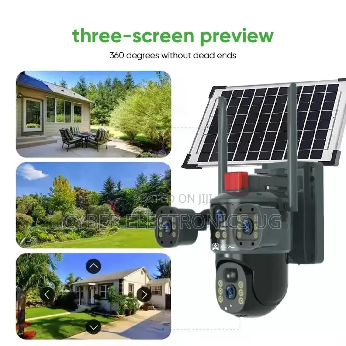 4g Simcard Solar 3 Lens Full Hd CCTV Security Camera