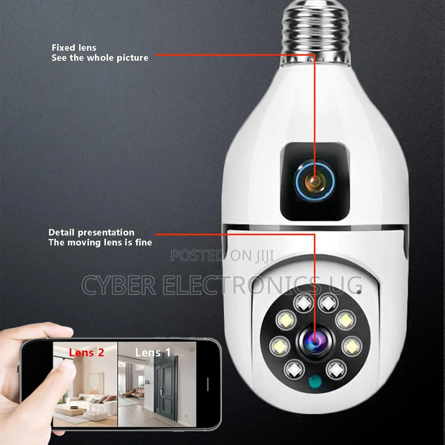 2 Lens Wifi Camera Home Surveillance Camera With Dual View