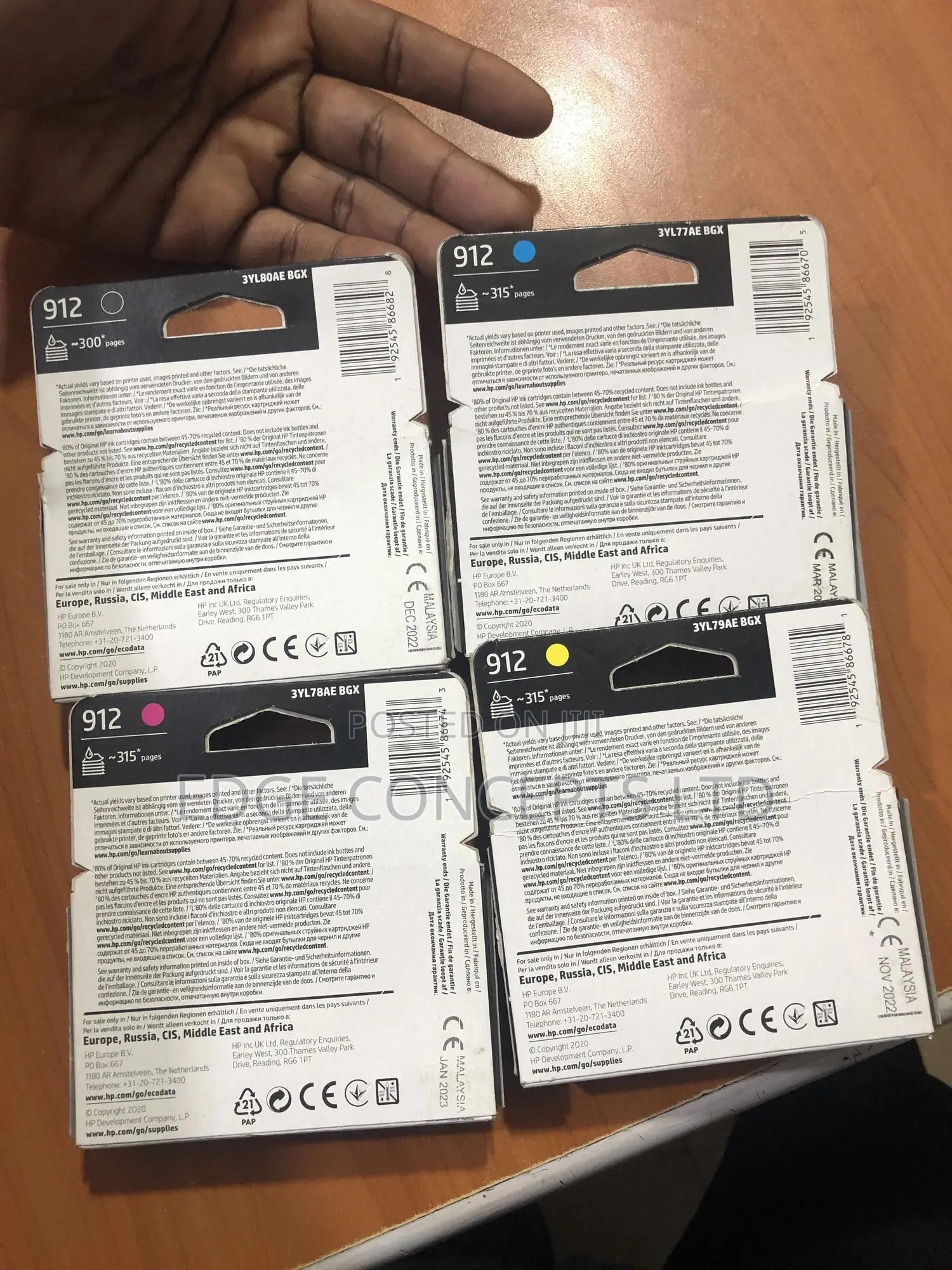 Hp Catridge 912 One Set