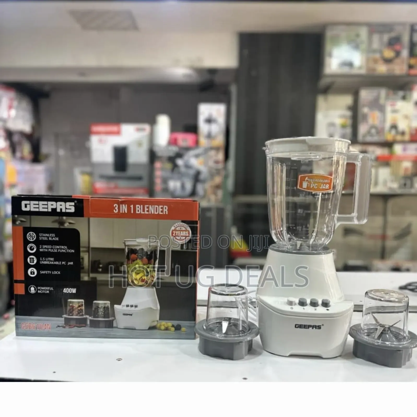 Geepas 3 In 1 Electric Juice Blender With 2 Grinders