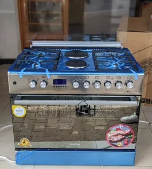 4gas + 2 Electric Blueflame Cooker 90cm X 60cm - Silver