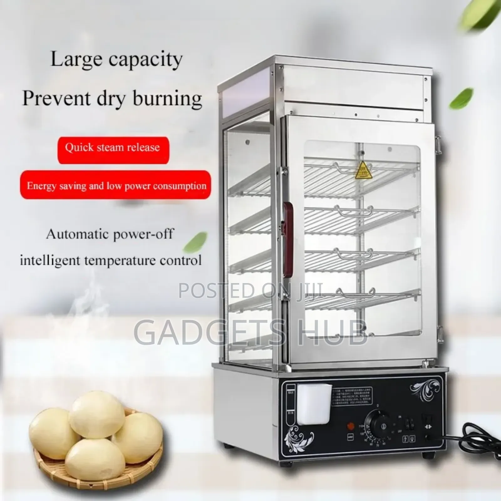 5-Layer Stainless
Steel Food/Bun Steamer Machine 1200w 220v