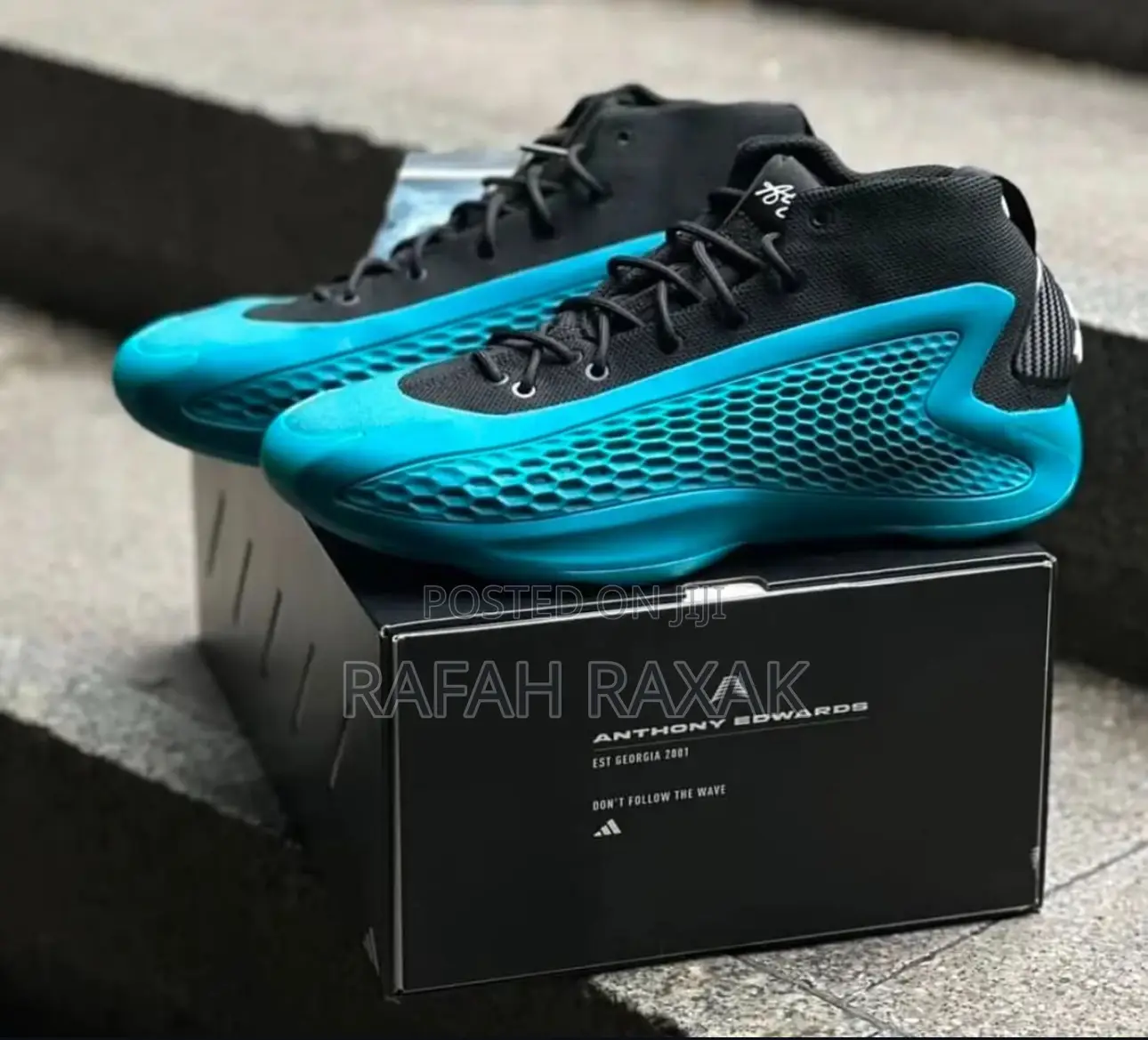 Adidas Ae Anthony Edwards “New Wave Blue” Basketball Sneaker