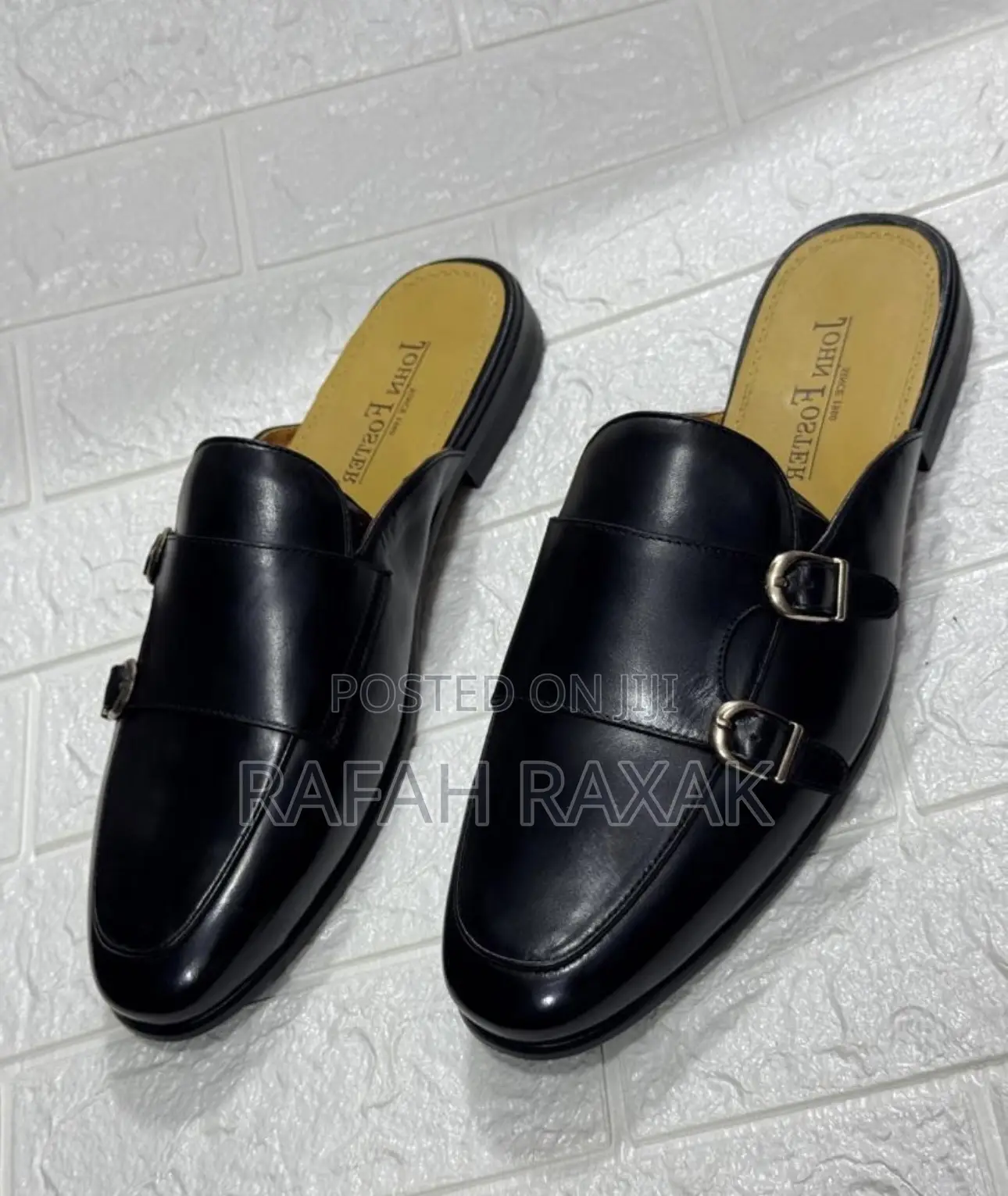 Original Men’S John Foster Double Buckle Mule Half Shoes