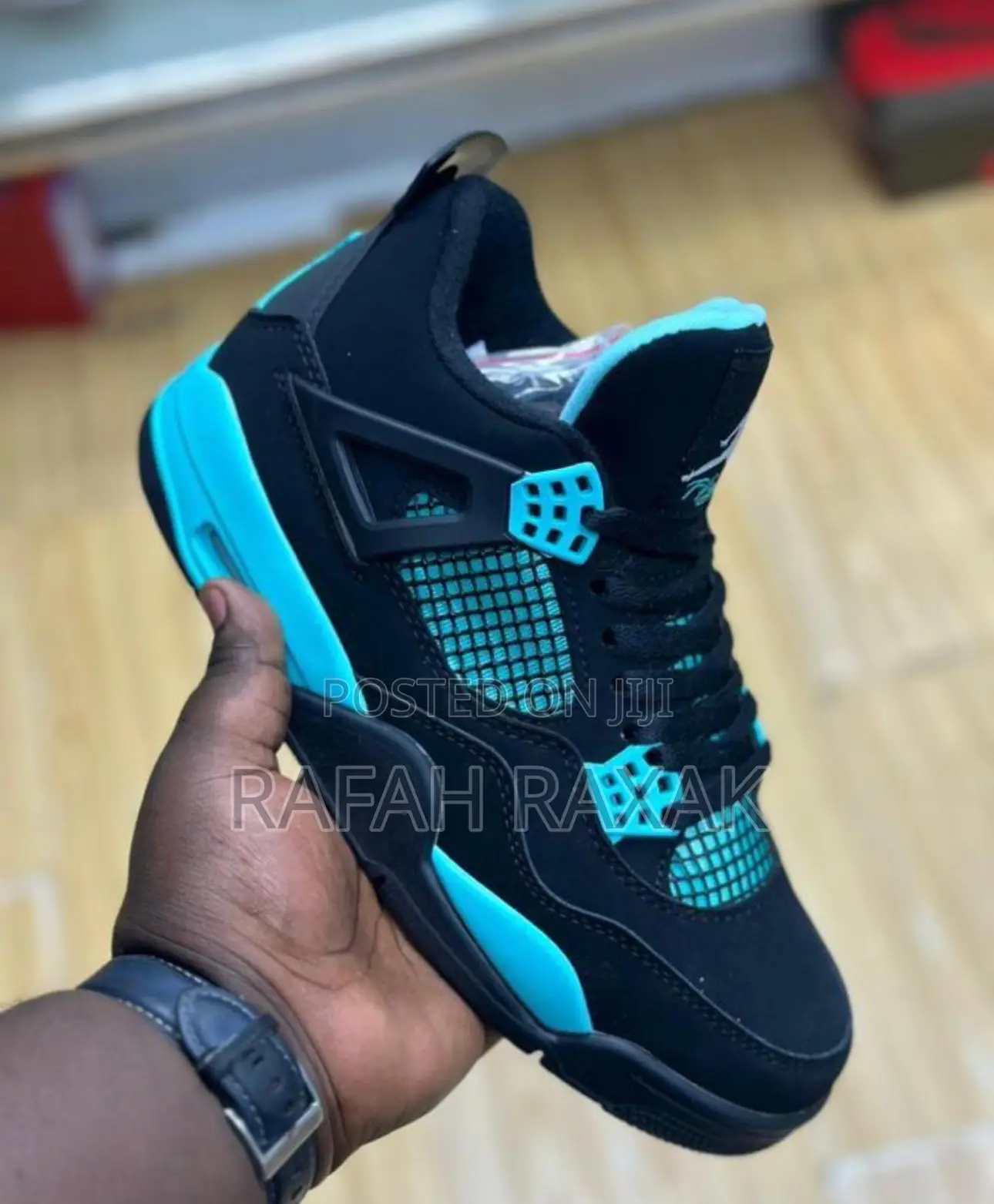 New Nike Air Jordan 4 Retro X Tiffany Blue Thunder Sneakers
