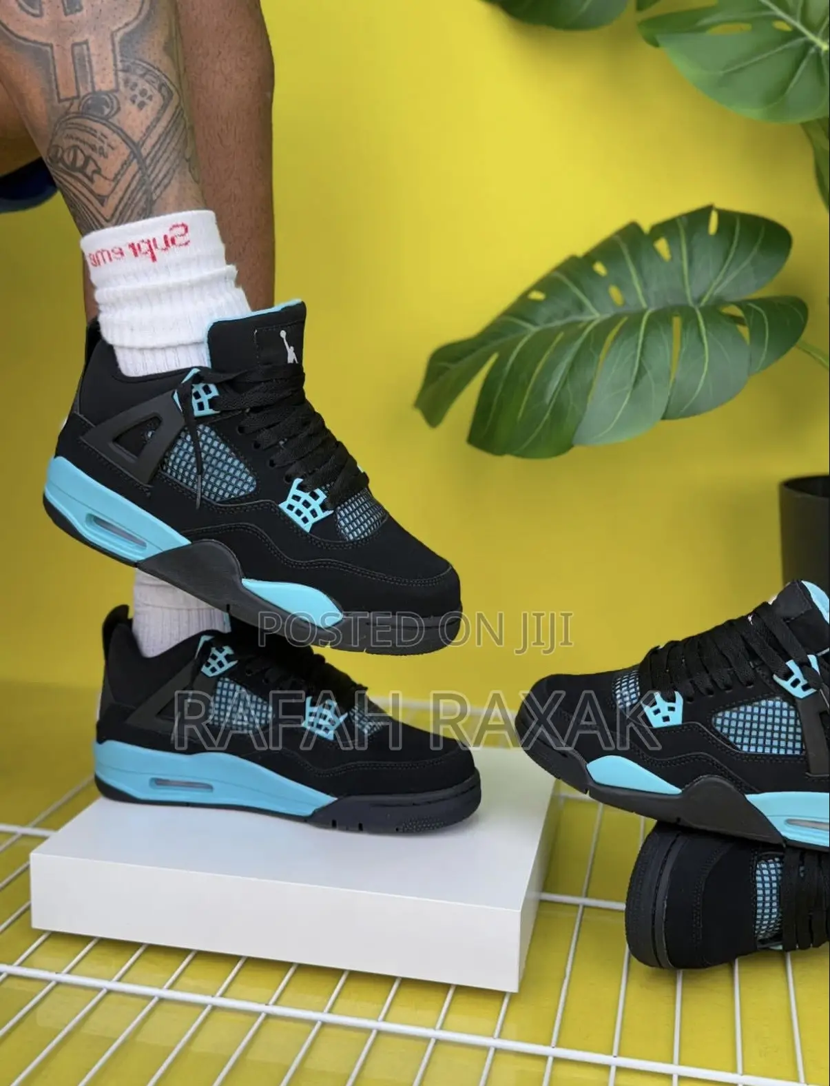 Original Black/Blue Air Jordan 4 Retro “Tiffany” Sneakers