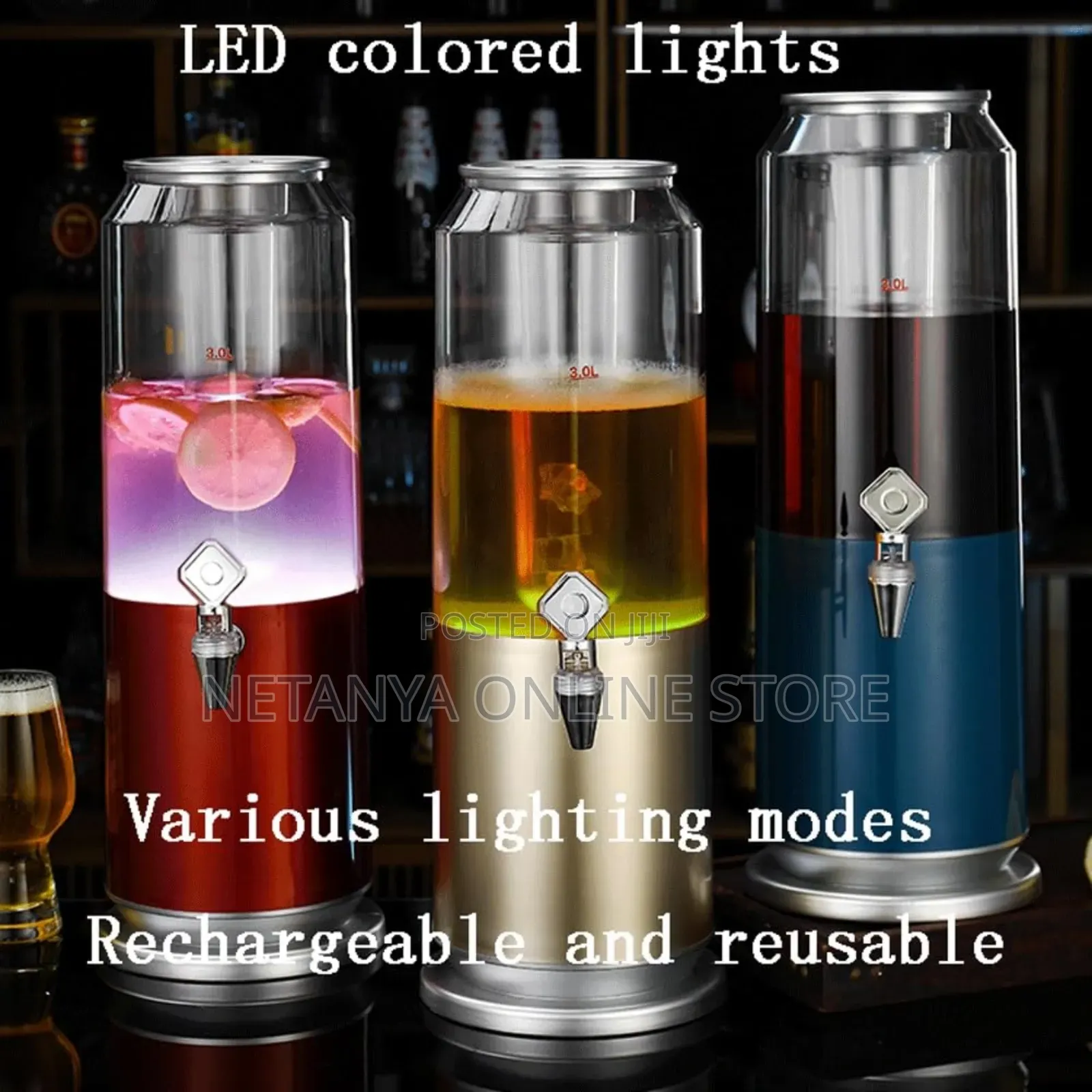 Beverages Tower Dispenser With Led Lights