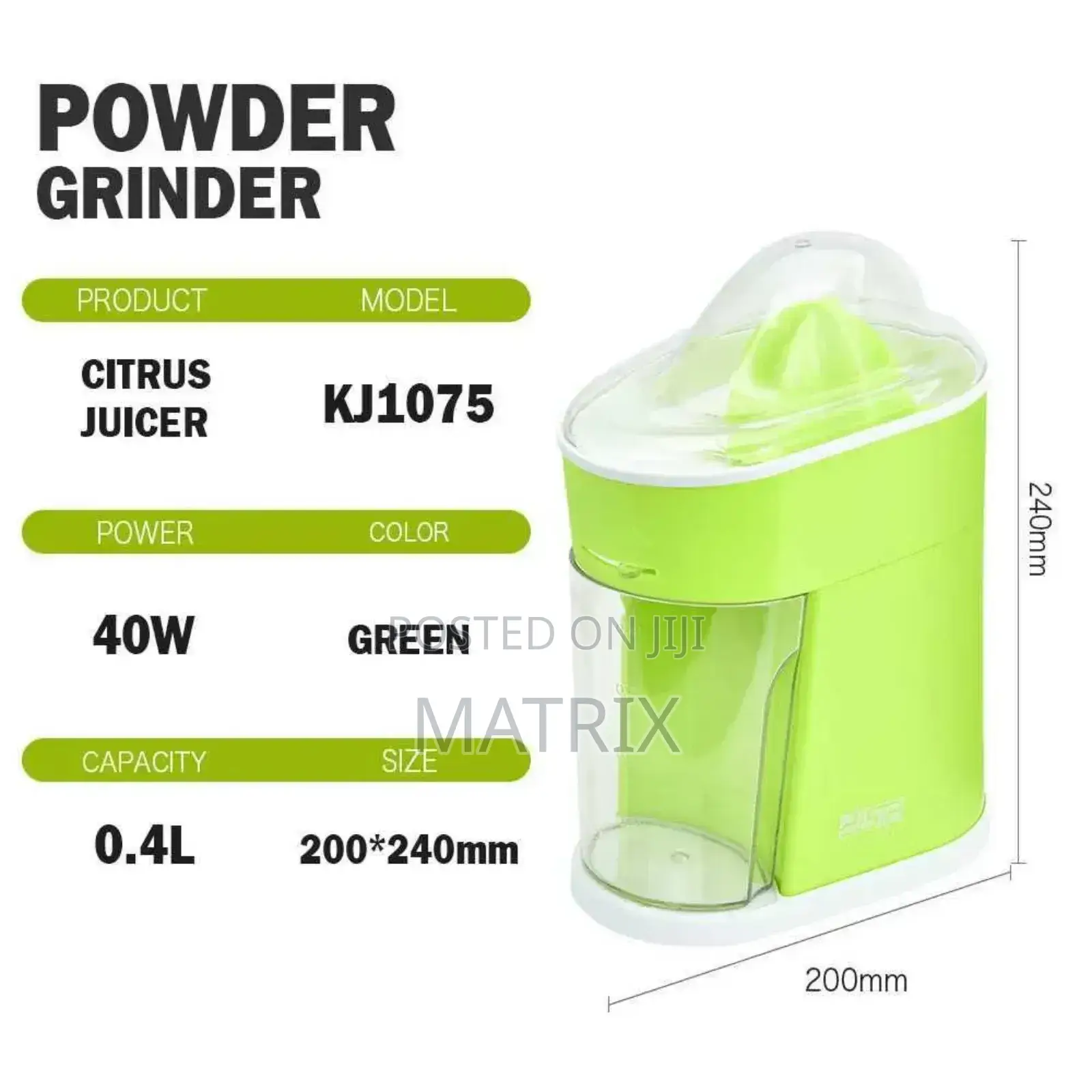 Electric Citrus Juice Extractor for Fruits and Vegetables