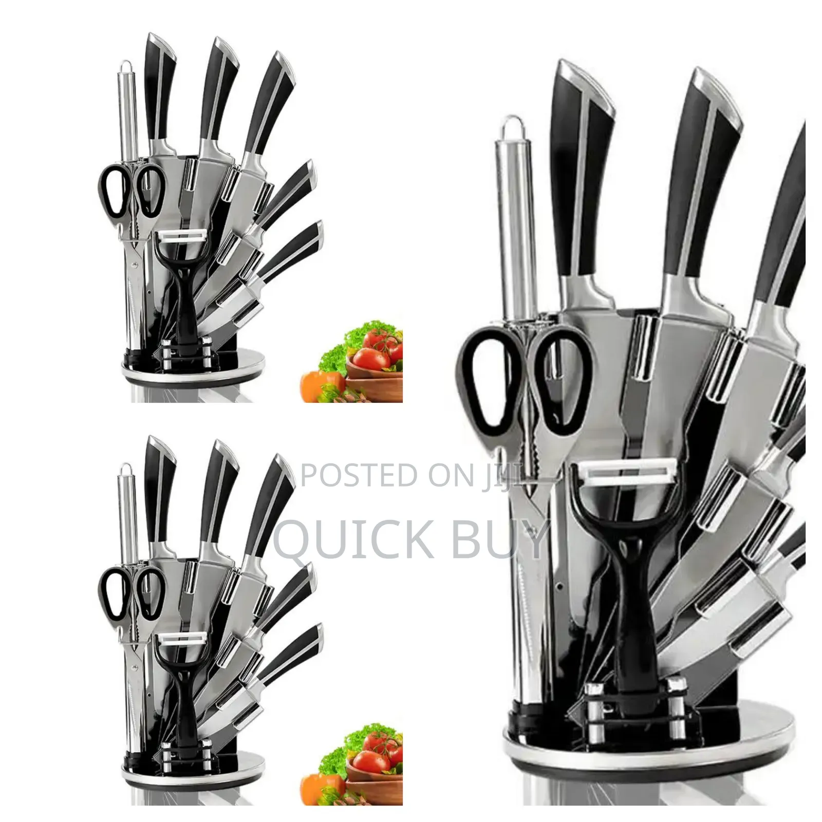 New Affordable Black Kitchen Knives Set