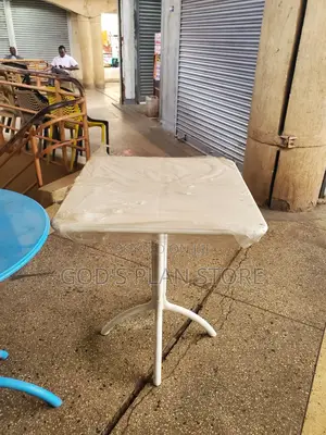 Balcony White Plastic Table Square
