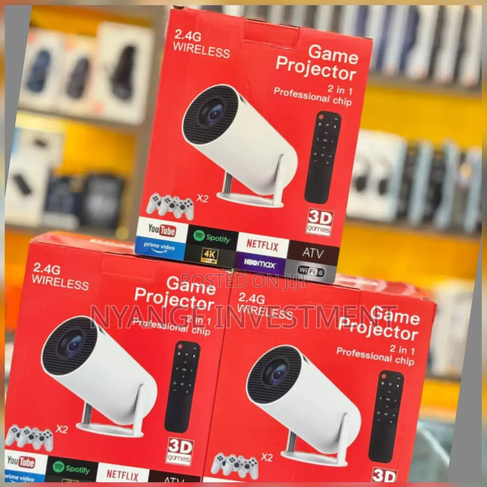 Game Projector, 2pads,2in1 Game Stick, Android Tv Projector