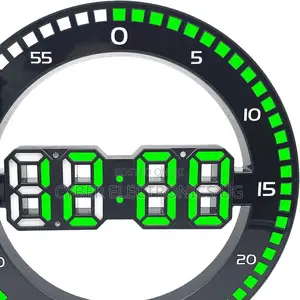 Round Digital Wall Clock With Date, Alarm, Temperature