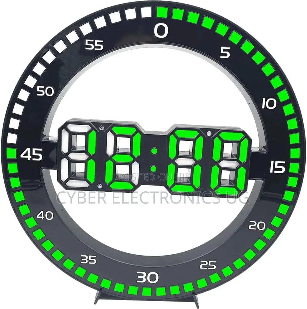 Round Digital Wall Clock With Date, Alarm, Temperature