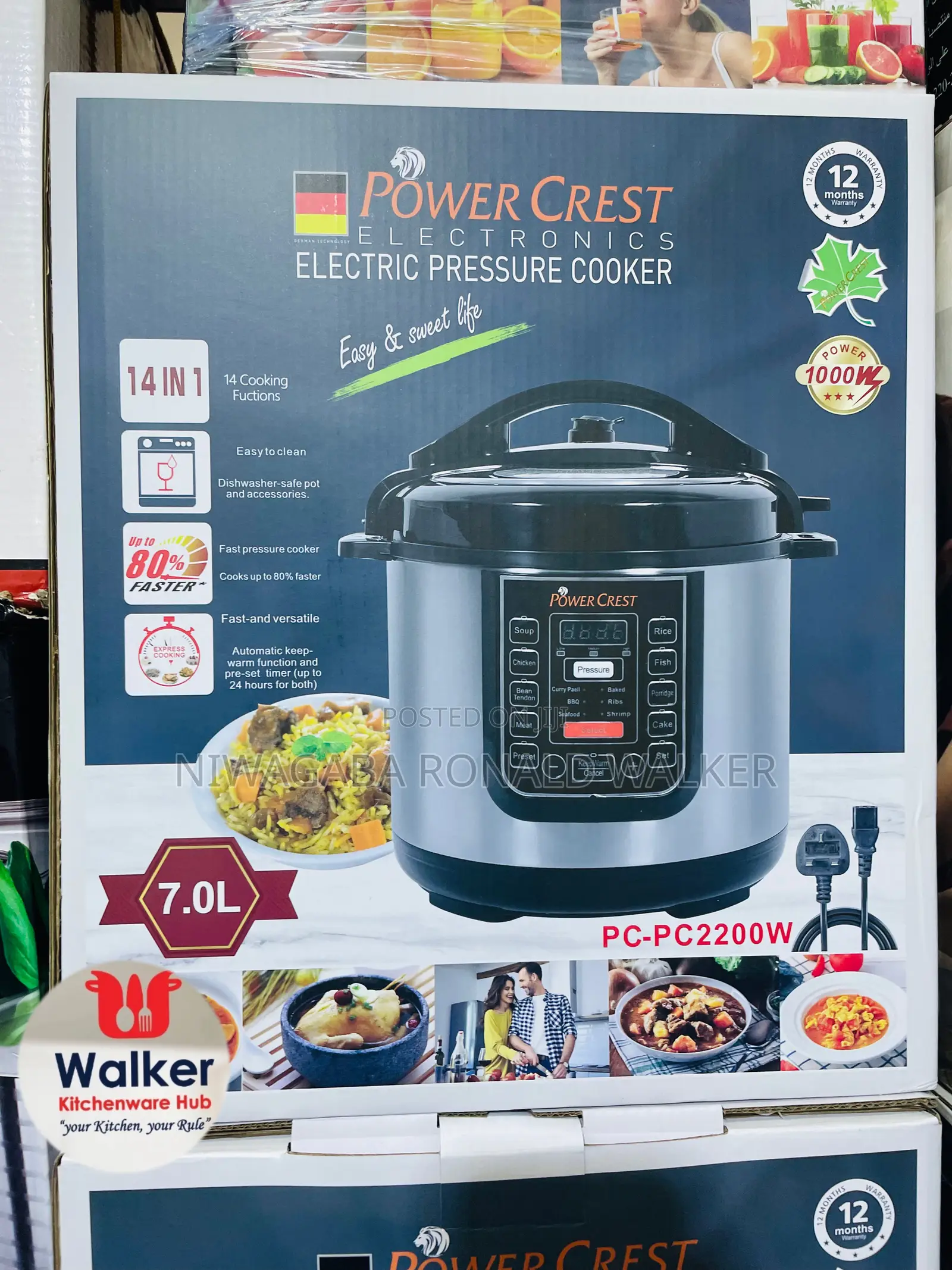 3 Plug 7.0l 14 in 1 Digital Electric Pressure Cooker Machine