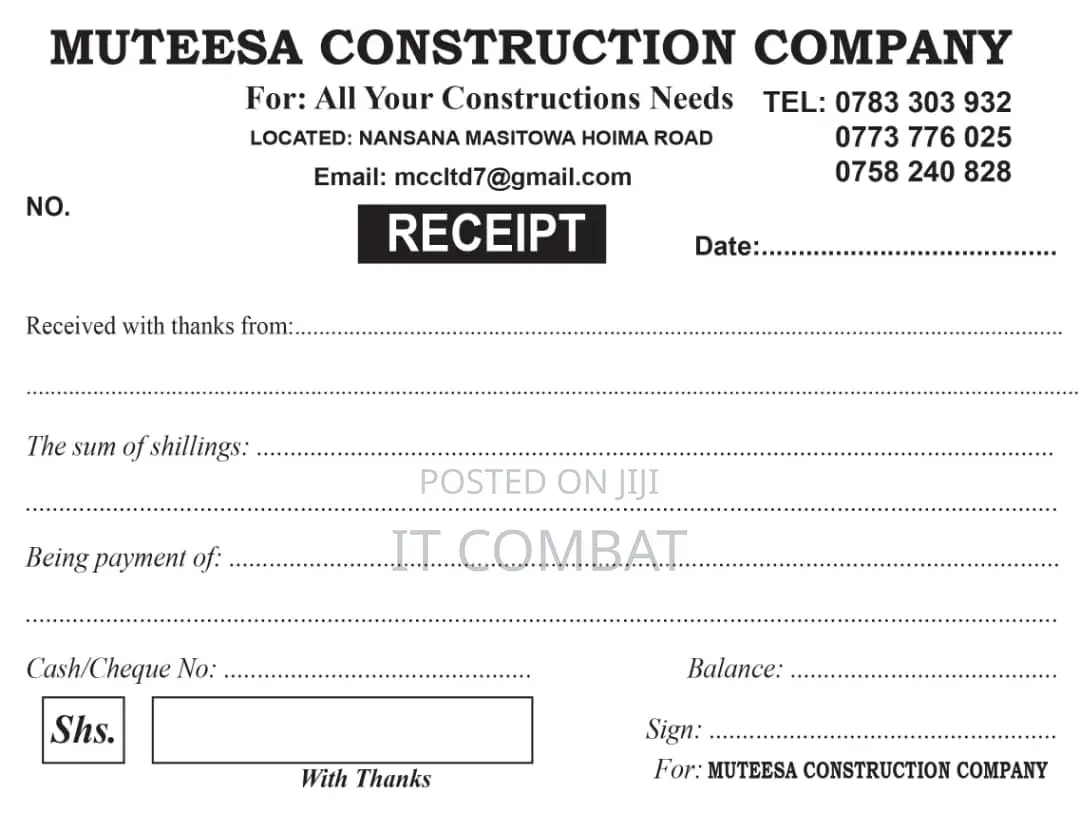 Receipt Books, Invoice, Voucher and Delivery Notes