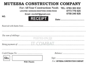 Receipt Books, Invoice, Voucher and Delivery Notes