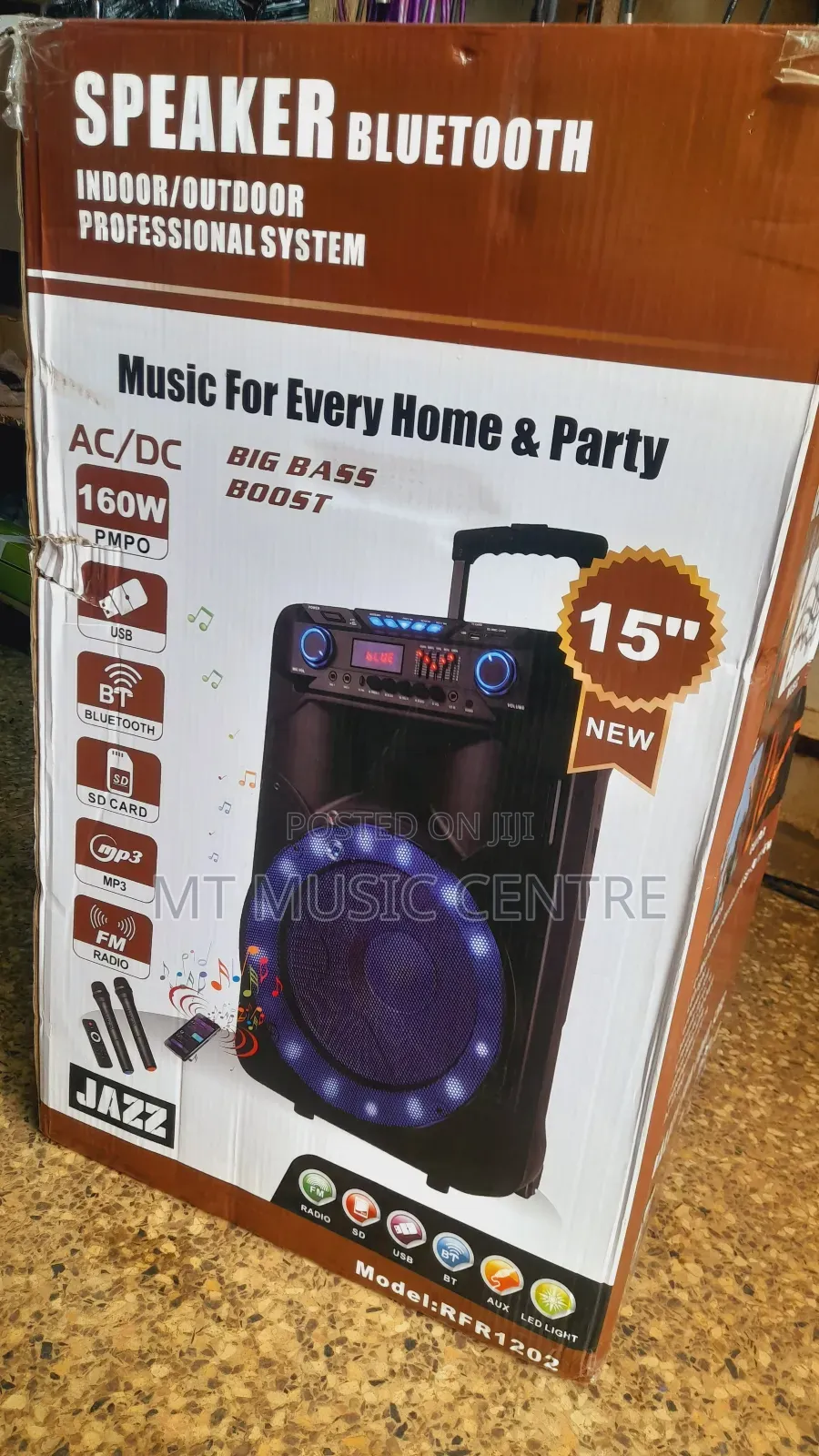 Jazz Rechargable Speaker 15 Public Address Two Microphones
