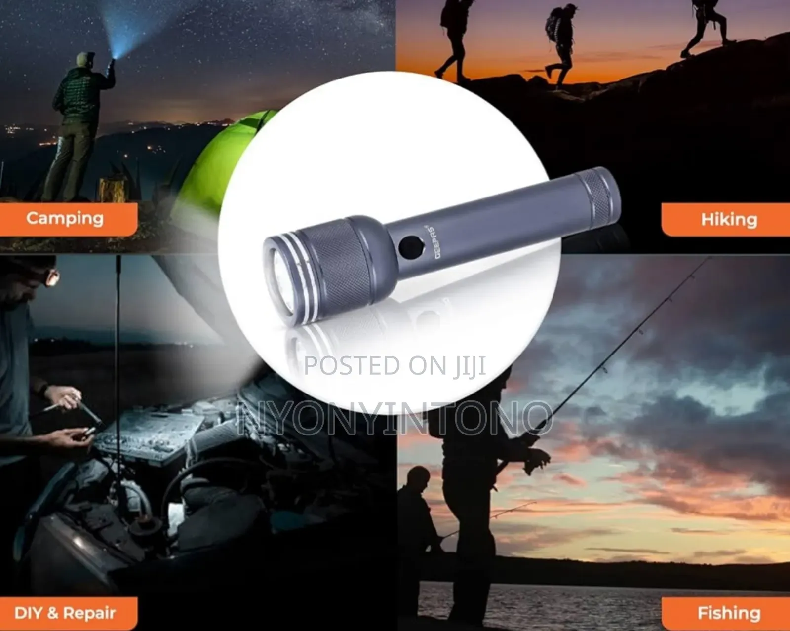 Geepas Rechargeable Zoomable Waterproof Digital Flashlight