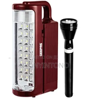 Geepas Rechargeable Led Lantern + Digital Flashlight Combo
