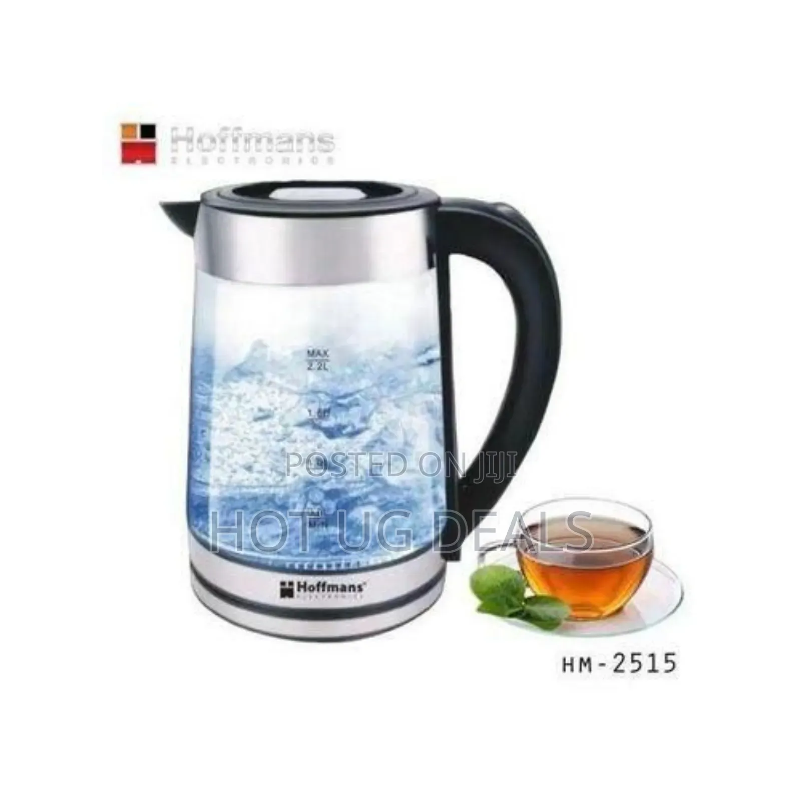 Hoffmans Transparent Electric Kettle 2.2ltrs - Transparent