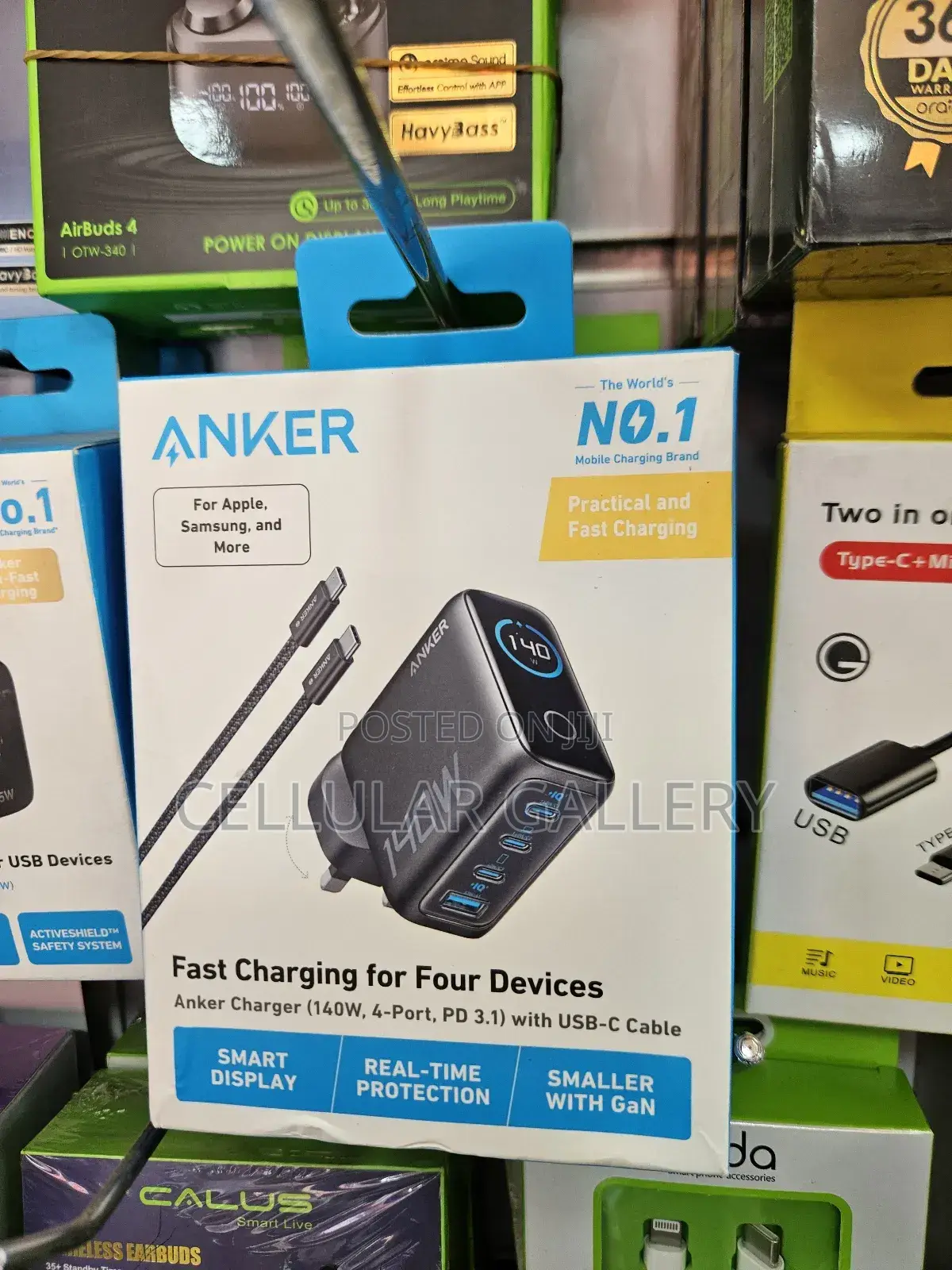 Anker Charge 140w, 4- Ports, Pd 3.1 With Usb-C Cable