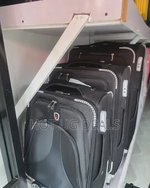 Set Of 3 In 1 Fabric Cloth Travel Suitcases (S, M, L) -bkack
