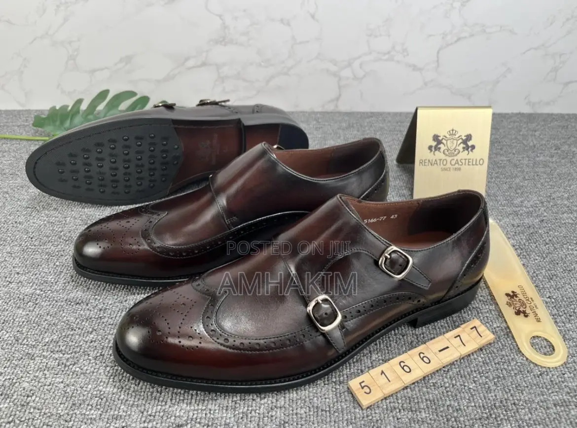 Classic Renato Castello Double Monk Strap Oxfords in Stock