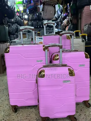 3pcs Pink Durable Plastic Suitcases/ Travel Bags