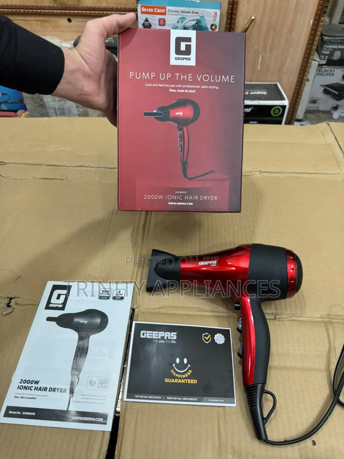 Geepas Ghd86018 Hair Dryer 2 Speed-3heat Coolshot Ionic