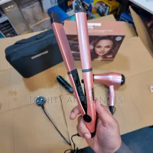 Geepas 4 In1 Hair Dressing Set- Hair Dryer,Straightener,Bag