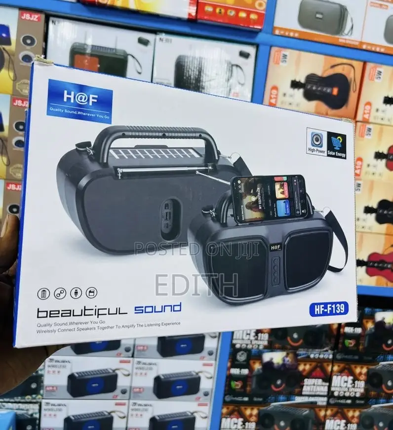 H at F Wireless Portable Solar Powered Bluetooth Speaker