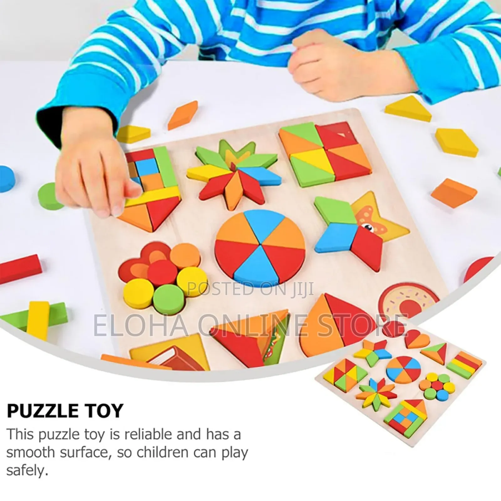 10in1 Wooden Kids Educational Colourful Square Tangram Game