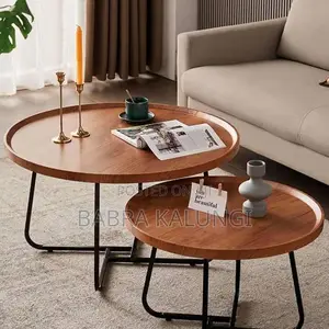 Photo - Industrial Rustic Wood Coffee Table Set of 2