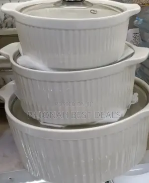 A Set of White Ceramic Serving Dish