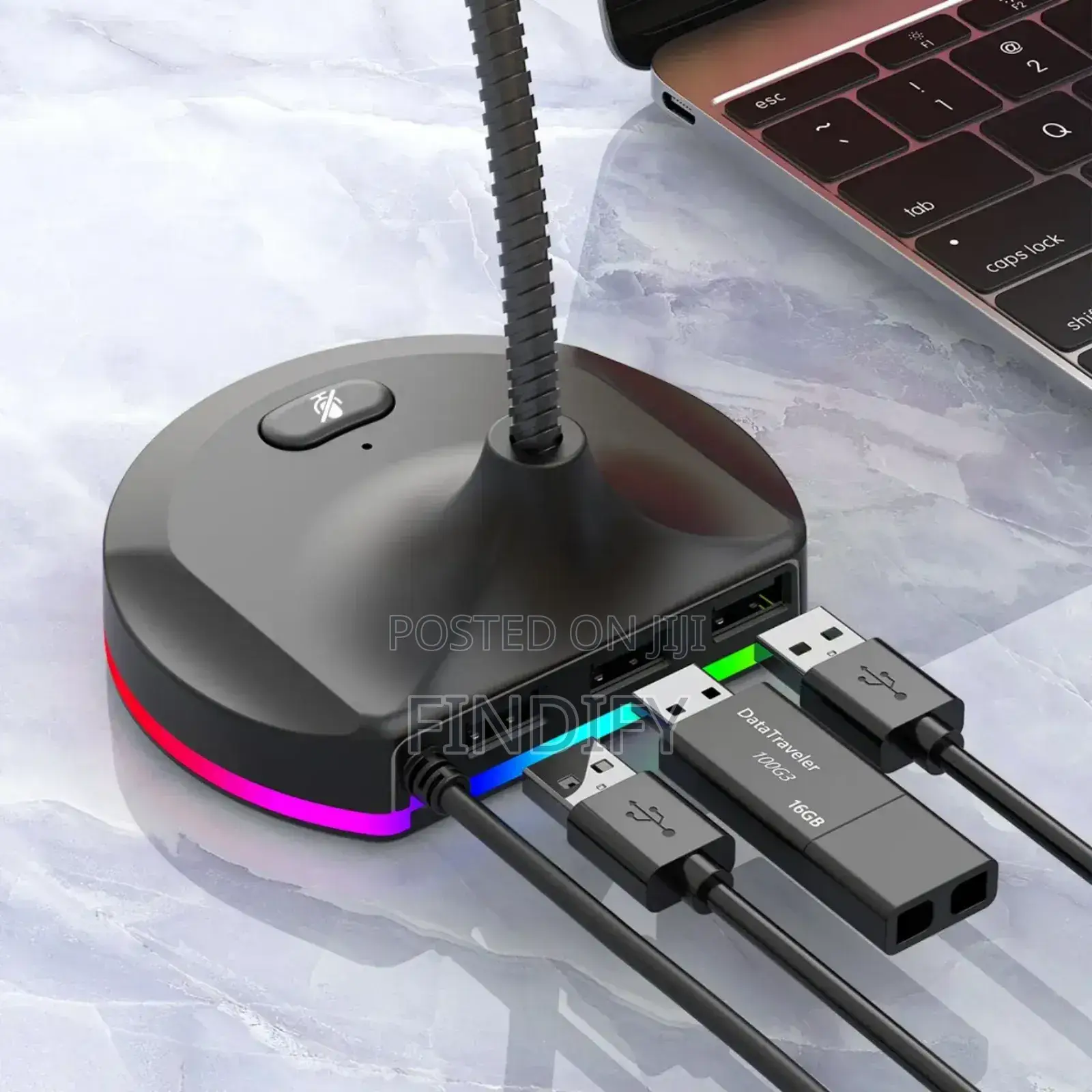 Usb RGB Desktop Microphone Hub for Pc Led Light Wired
