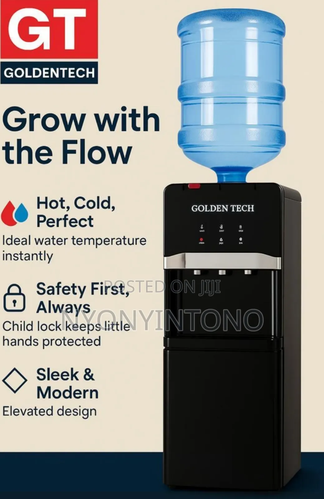 Golden Tech 3tap Water Dispenser With Electric Cooling