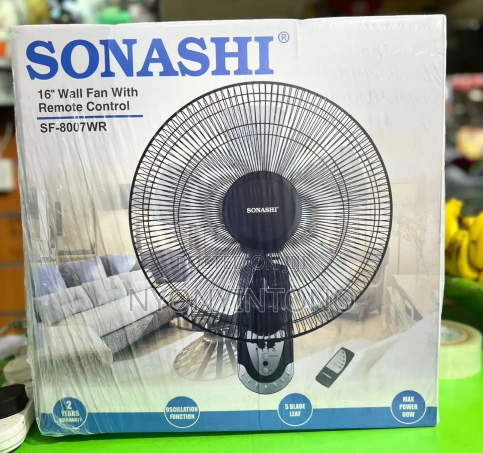 16" Sonashi Wall Fan With Remote Controller S7-4007 Wr