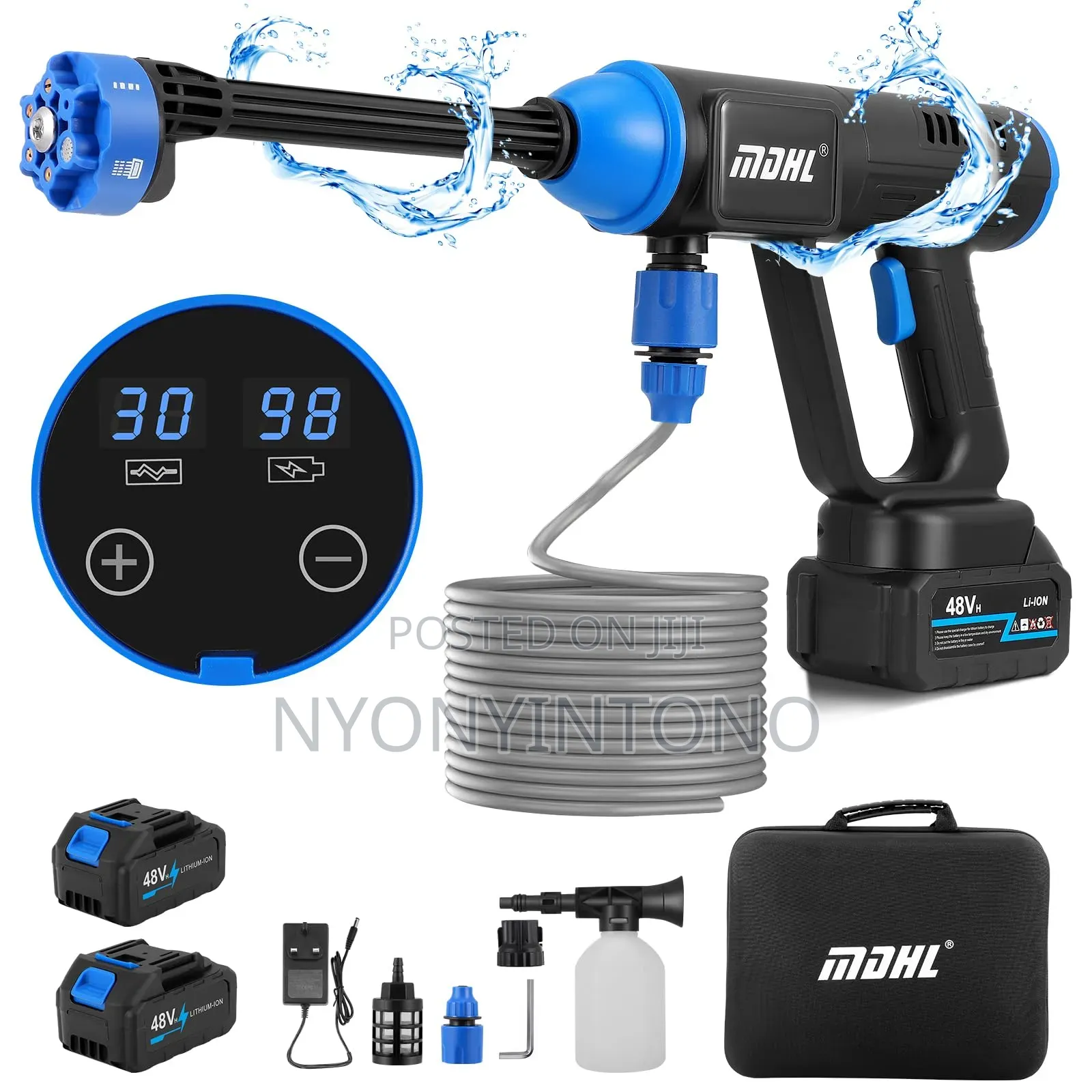 MDHL Best-Quality Rechargeable Pressure Washer + 2 Batteries