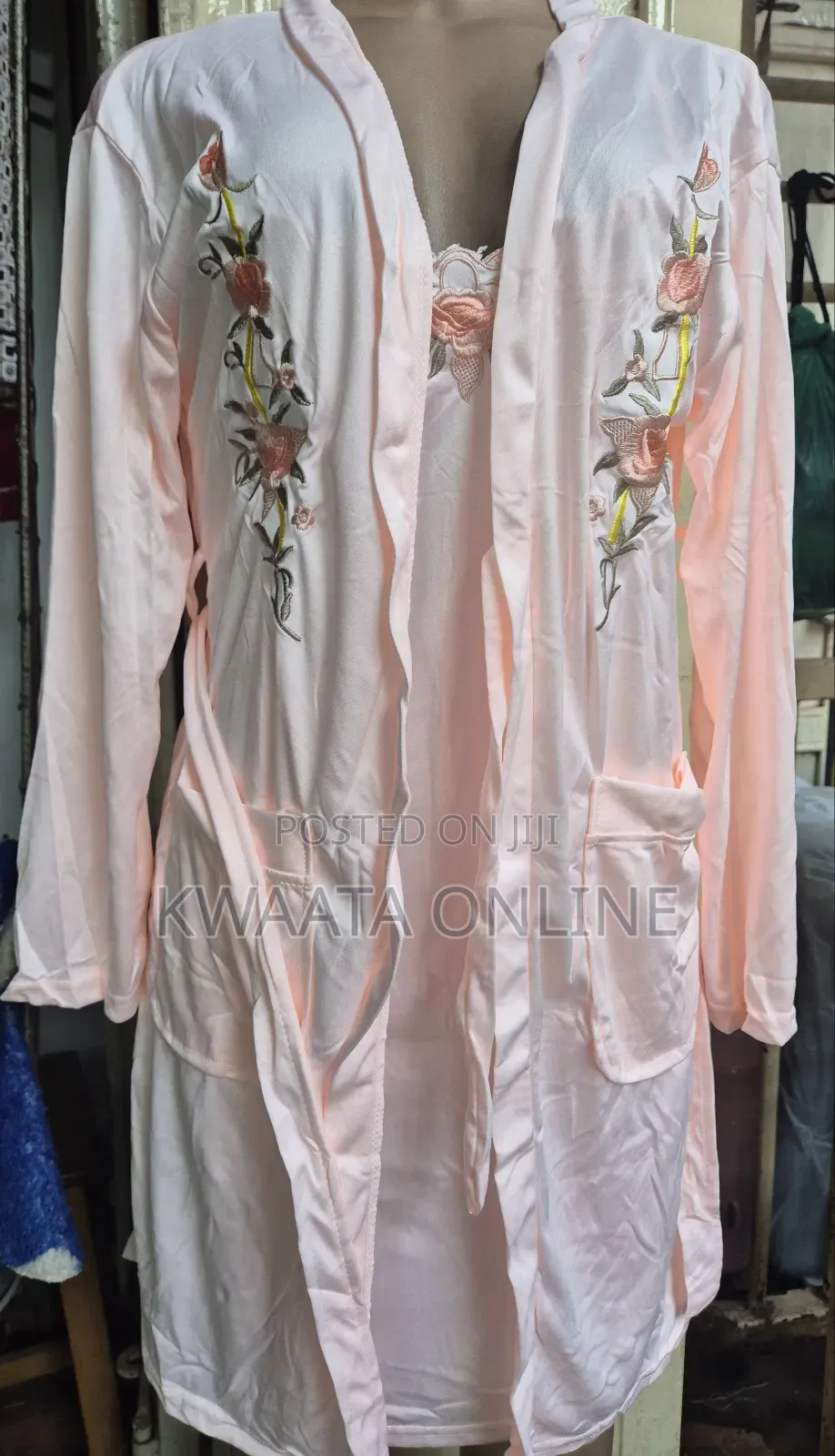 Cotton Robes Long Sleeve for Women Belted Nightgown