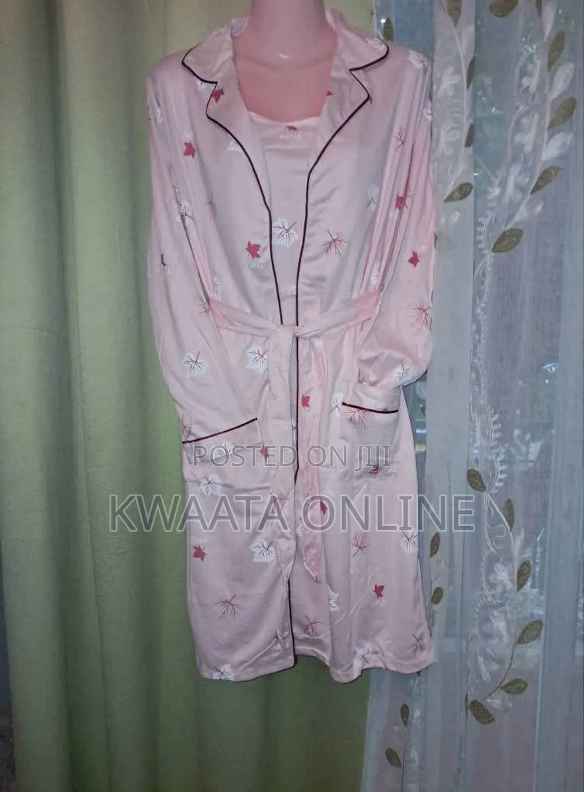 Cotton Robes Long Sleeve for Women Belted Nightgown
