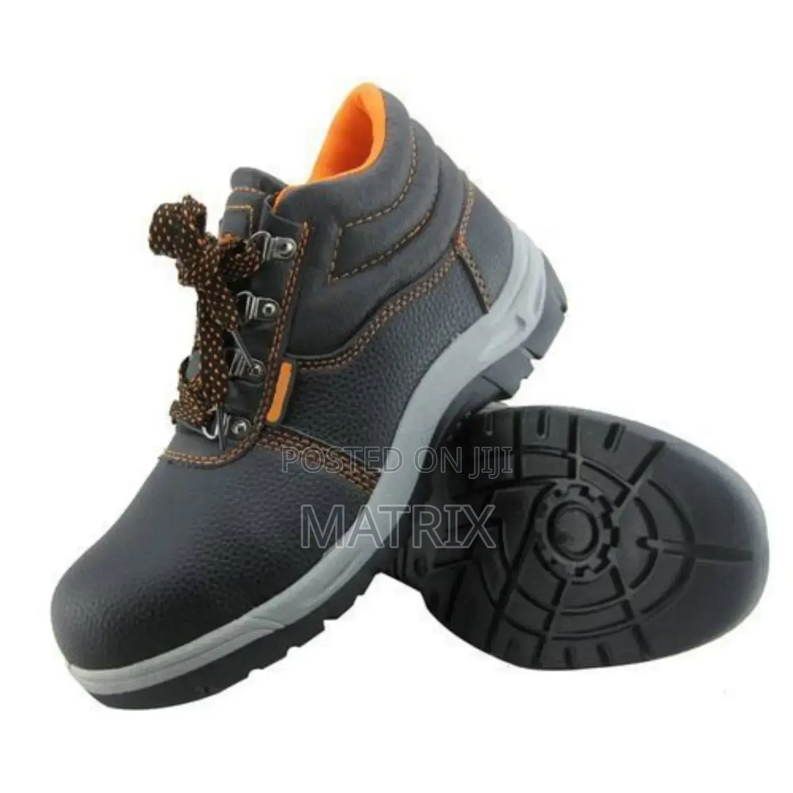 Unisex Safety Shoes Oil Resistant Boots With Metal - Black