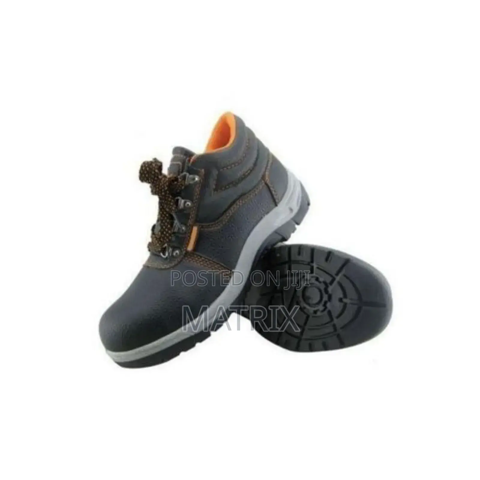 Unisex Safety Shoes Oil Resistant Boots With Metal - Black