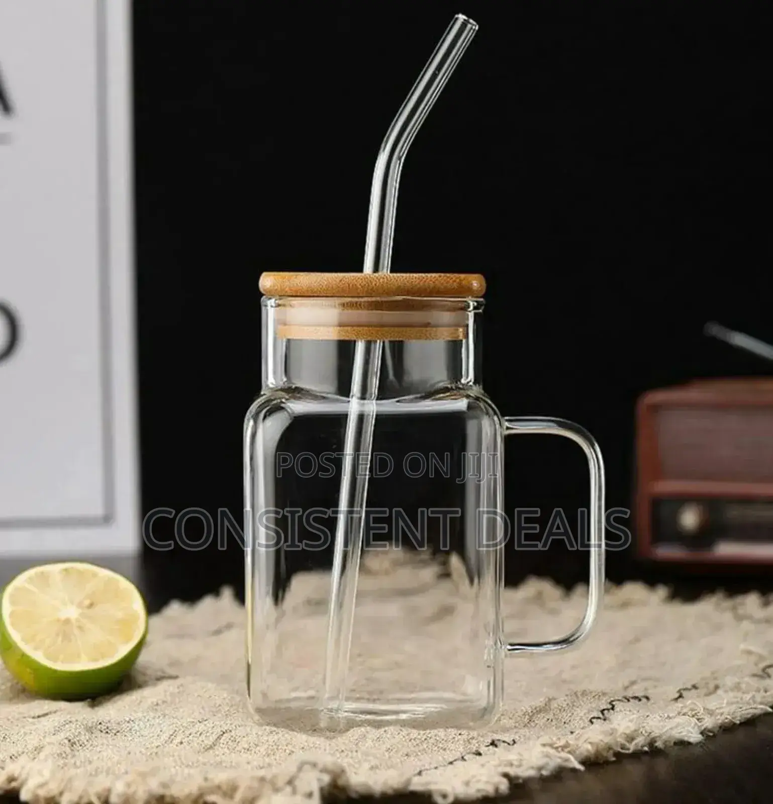 Juice Glass With Straw