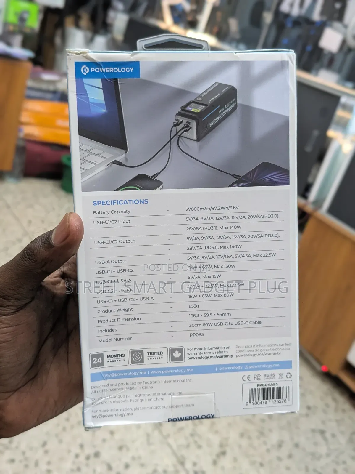 Powerology 27000mah Smart Display Power Bank