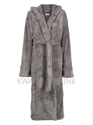 Unisex Fleece Robe Set With Hood, Plush Warm Bathrobe