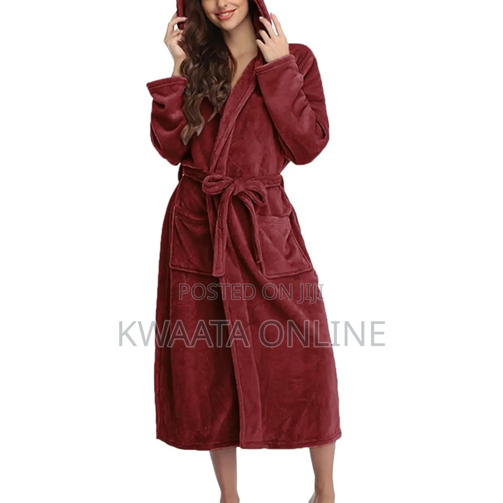 Unisex Fleece Robe Set With Hood, Plush Warm Bathrobe