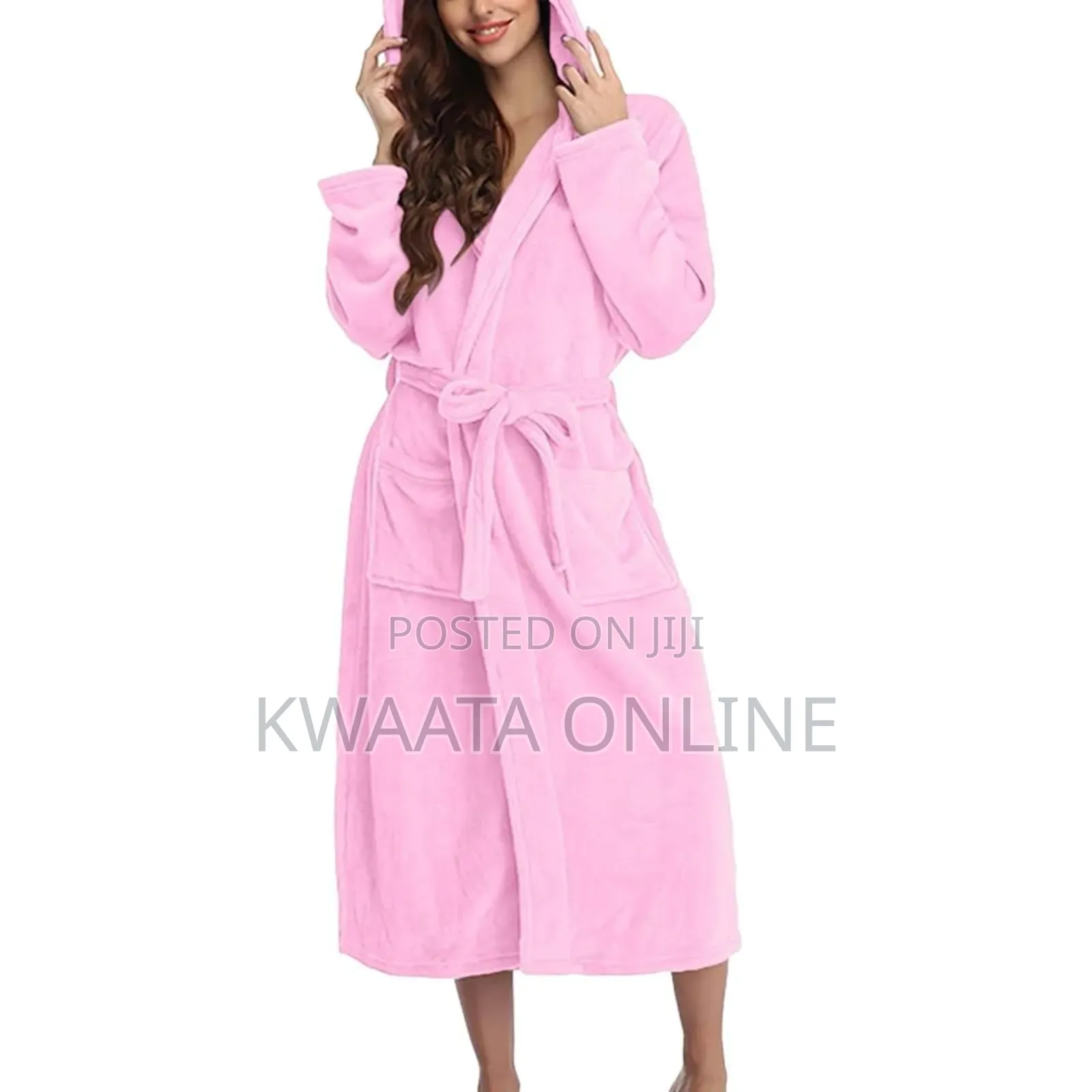Unisex Fleece Robe Set With Hood, Plush Warm Bathrobe