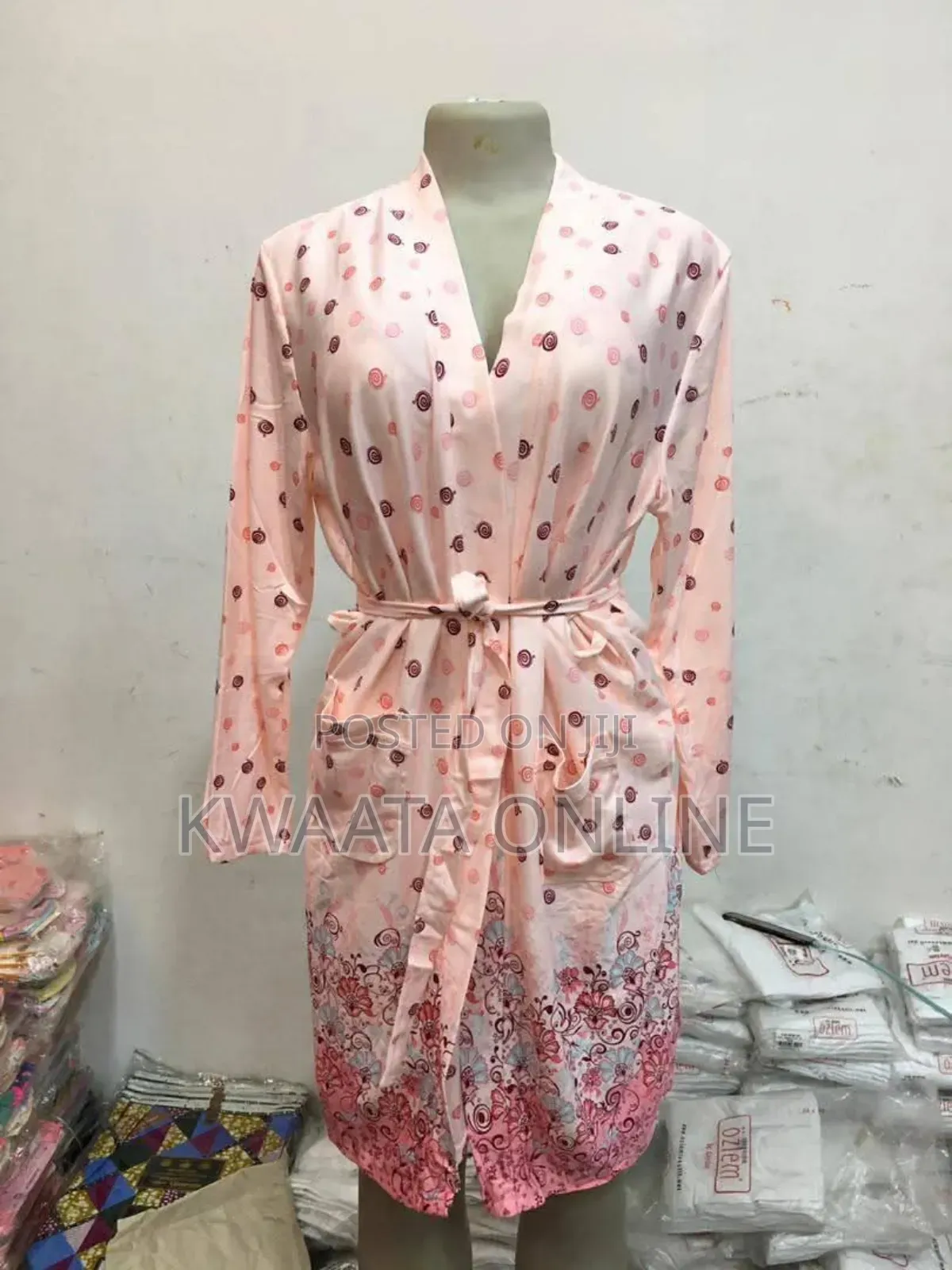 Cotton Nightdress With Robe Women Flower Print